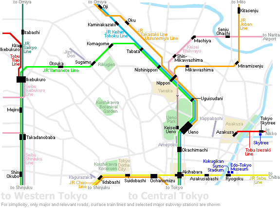 Mapa do Nordeste de Tóquio Tokyo_Norte