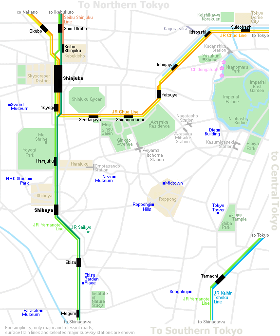 Mapa do Oeste de Tóquio Tokyo_Oeste
